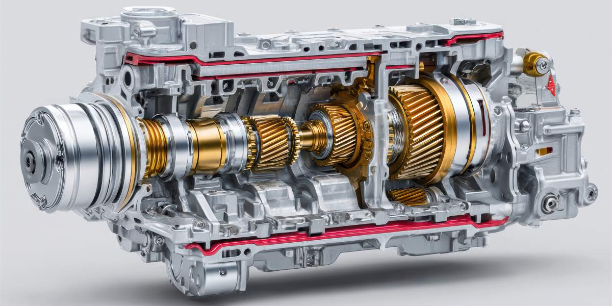 Detailed cutaway view of a modern automotive transmission