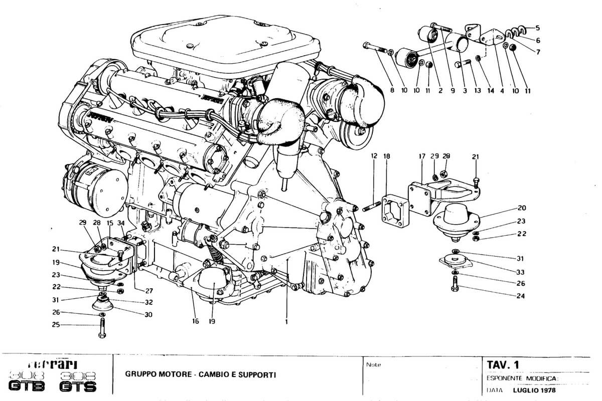 Ferrari 308 GTB/GTS Engine